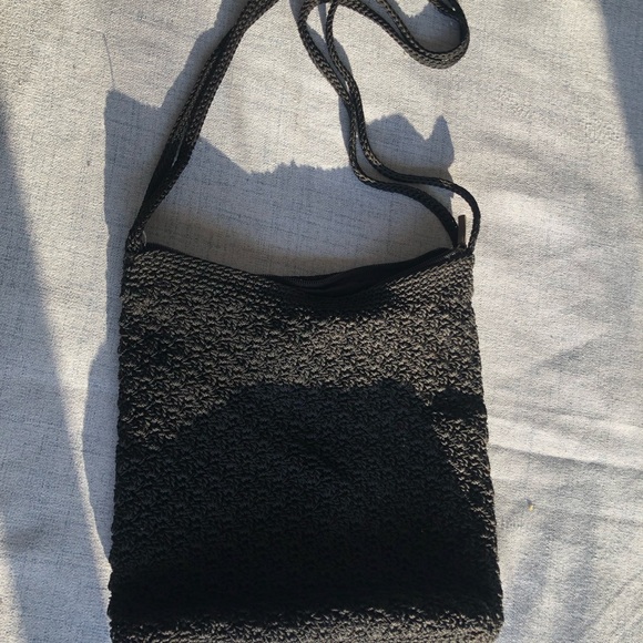 90’s Y2K Black Crochet Shoulder Bag by Chateau - Picture 6 of 9